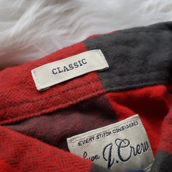 Jcrew Classic Red Flannel Casual Button Down Shirt - Picture 2 of 2